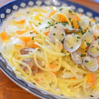 フライパン一つ♪クラムチャウダー風パスタ